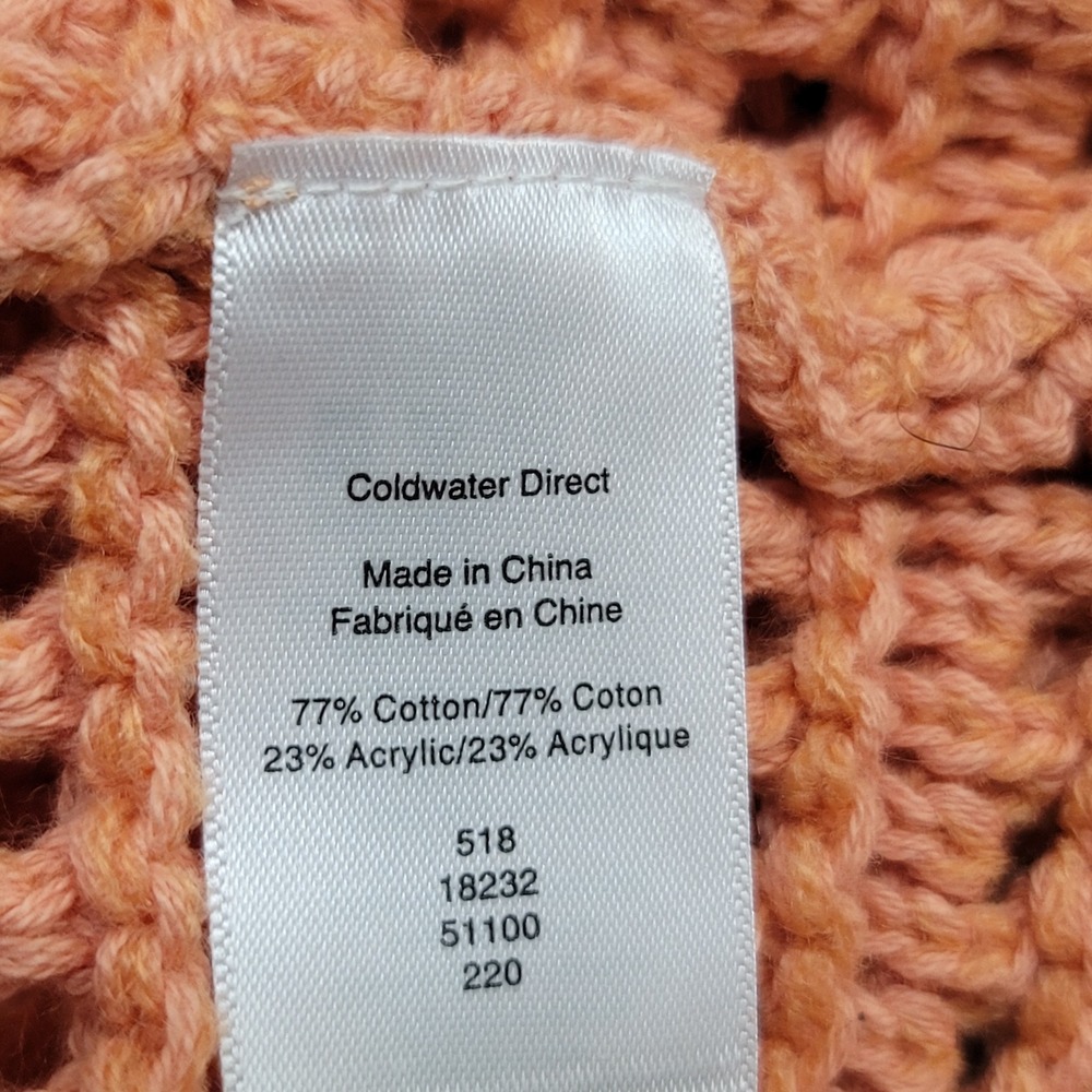 Coldwater Creek Boxy Open-Knit Cottage Boho Coastal Fisherman Sweater S Beach - Picture 6 of 8